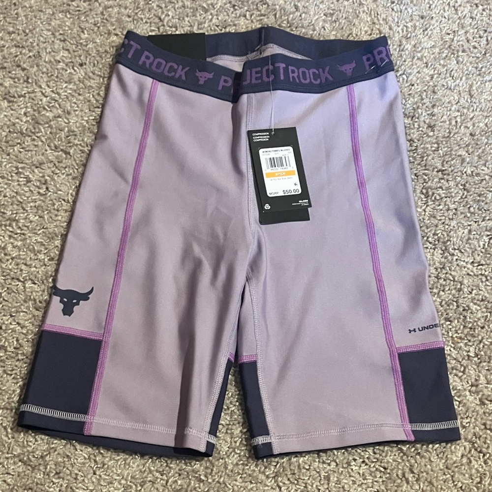 Under Armour Project Rock Purple and Black Shorts